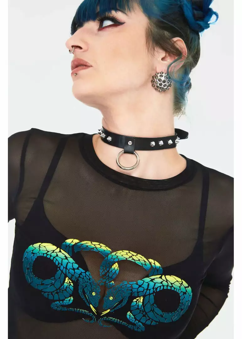 Jawbreaker Serpent Snake Mesh Top Black 4 Jawbreaker Serpent Snake Mesh Top Black