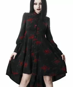 Killstar Pandora Rose Shirt 70's Dress Black New In