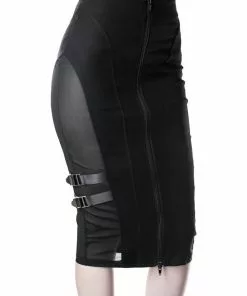 New In Killstar Decibel 80's Pencil Skirt Black
