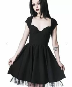 New In Killstar Good Ghoul 80's Party Dress Black