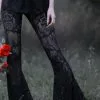 Killstar Sarita Lace Bell Bottoms Trousers Black