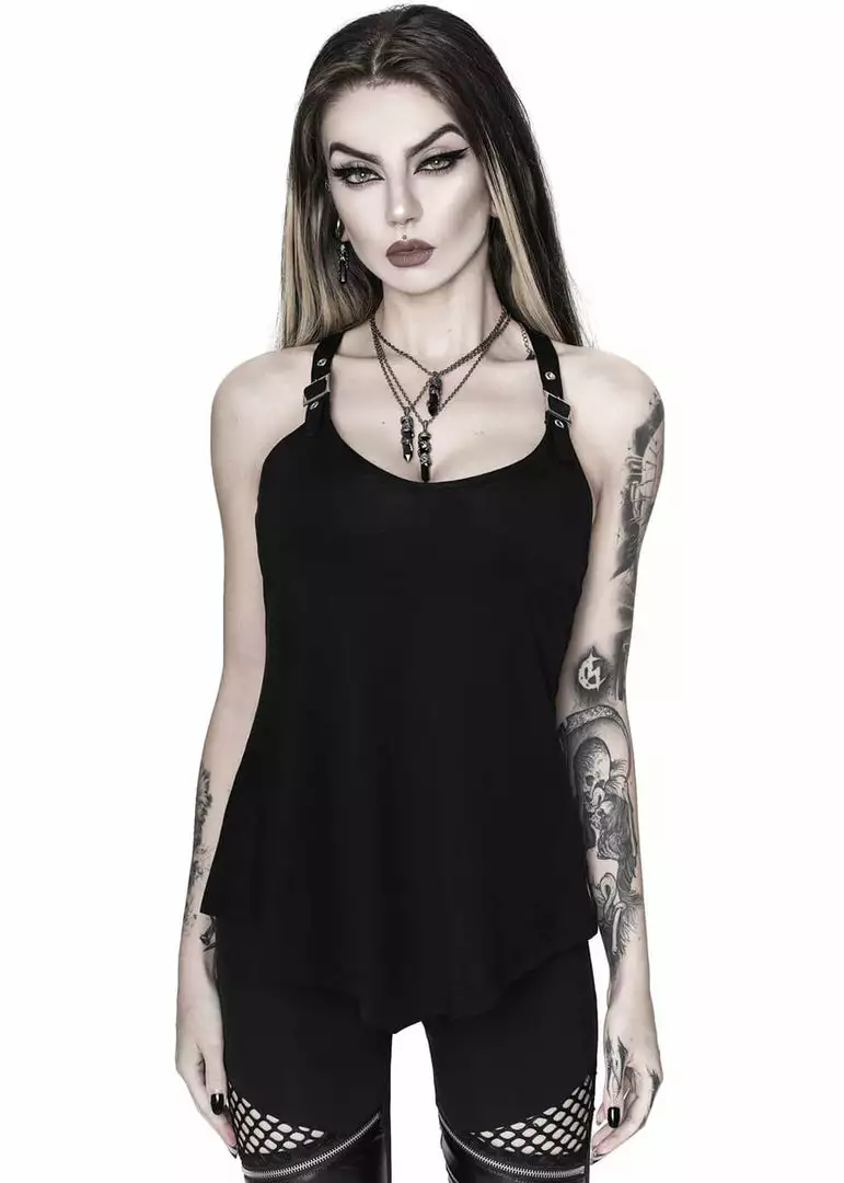 Killstar Danika Straps 80's Top Zwart 6 Killstar Danika Straps 80's Top Zwart