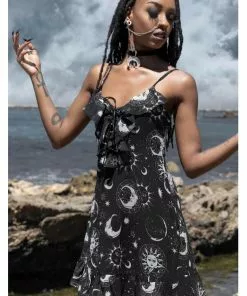 New In Killstar Astral Light 60's Sundress Black