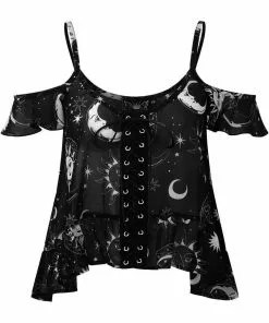 New In Killstar Astral Light 70's Top Black