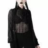 New In Killstar Misty Knitted 70's Top Black