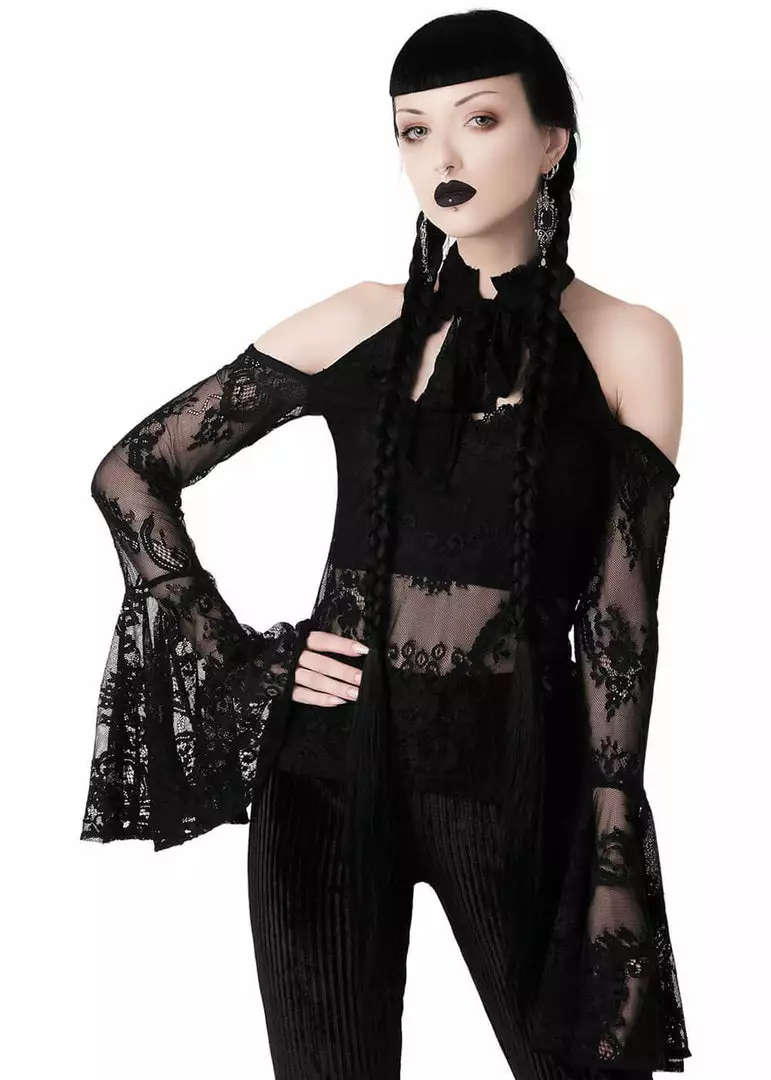 Killstar Cyrena Lace 70's Top Black New In 4 Killstar Cyrena Lace 70's Top Black New In