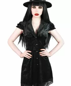 New In Killstar Marceline Velvet 60's Dress Black
