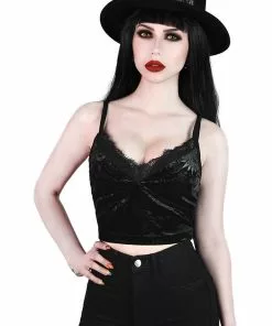 Killstar Melania Velvet Top Black New In 6 Killstar Melania Velvet Top Black New In
