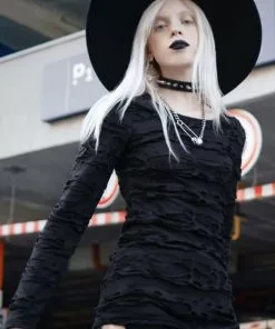 Killstar Night Shadows Distressed Top Black New In