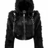 New In Killstar Night Creature Faux-Fur Jacket Black