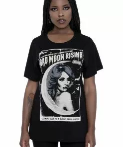 Killstar Bad Moon Rising Relaxed T-Shirt Black