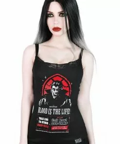 New In Killstar Dial Vamp Strappy Top Black