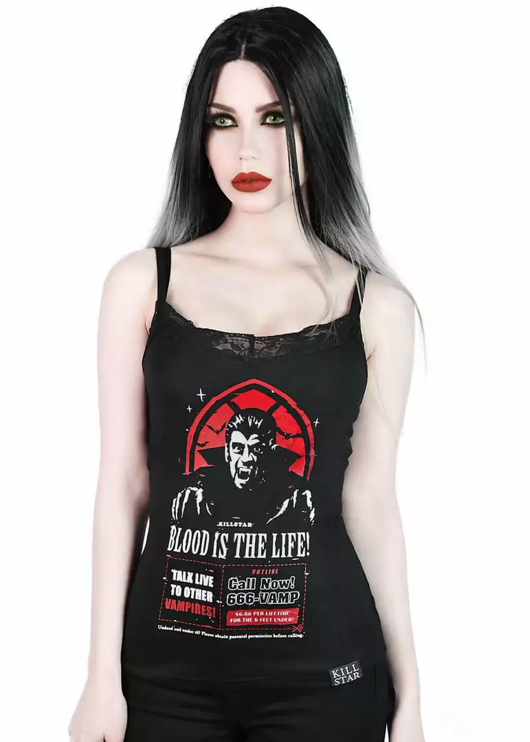 New In Killstar Dial Vamp Strappy Top Black 4 New In Killstar Dial Vamp Strappy Top Black