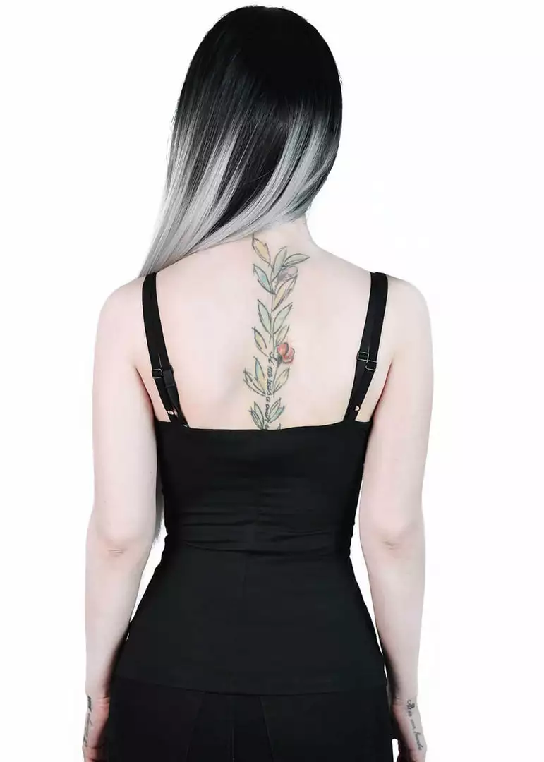 New In Killstar Dial Vamp Strappy Top Black 5 New In Killstar Dial Vamp Strappy Top Black