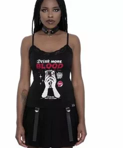 New In Killstar Drink More Strappy Top Black 7 New In Killstar Drink More Strappy Top Black