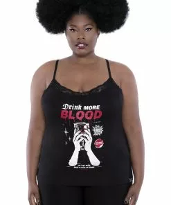 New In Killstar Drink More Strappy Top Black