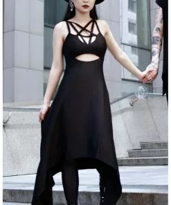 Killstar Eternity Pentagram Maxi Dress Black 9 Killstar Eternity Pentagram Maxi Dress Black