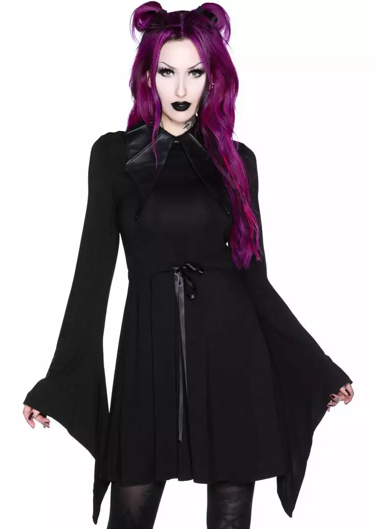 Killstar I'm Bats Collar Dress Black New In 4 Killstar I'm Bats Collar Dress Black New In