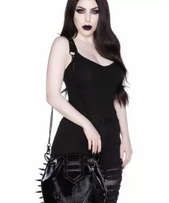 New In Killstar Tyla Terror Spike Handbag Black