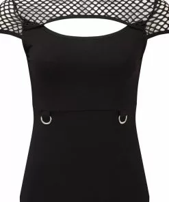 Killstar Ramona Fishet Sleeve Top Black New In