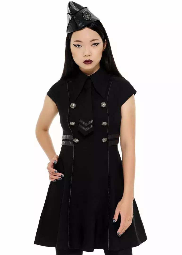 New In Killstar Black Ops Skater Dress Black 3 New In Killstar Black Ops Skater Dress Black
