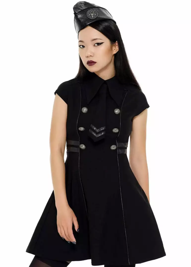 New In Killstar Black Ops Skater Dress Black 5 New In Killstar Black Ops Skater Dress Black