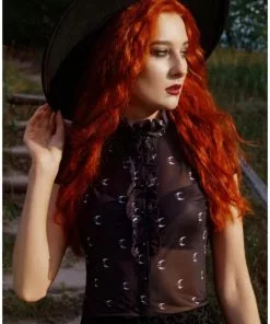 New In Killstar Maggies Star Ruffle 60's Blouse Black 7 New In Killstar Maggies Star Ruffle 60's Blouse Black