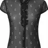 New In Killstar Maggies Star Ruffle 60's Blouse Black 2 New In Killstar Maggies Star Ruffle 60's Blouse Black