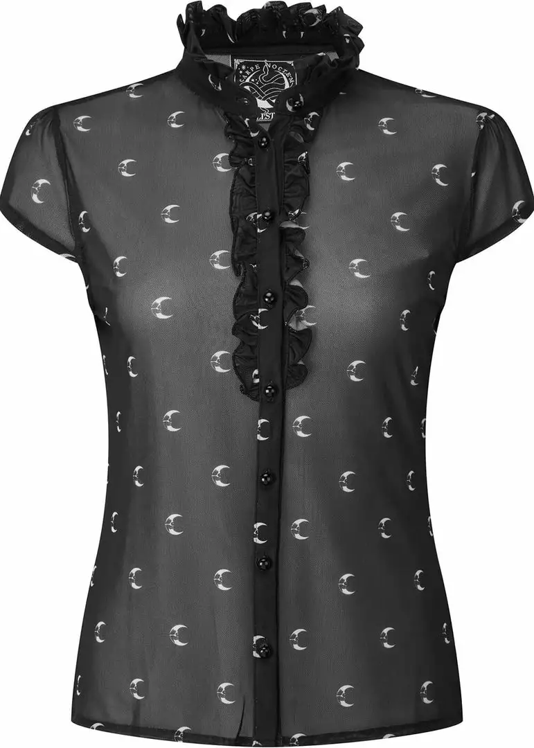 New In Killstar Maggies Star Ruffle 60's Blouse Black 3 New In Killstar Maggies Star Ruffle 60's Blouse Black