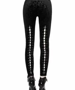 Killstar Bite Me Velvet Leggings Black