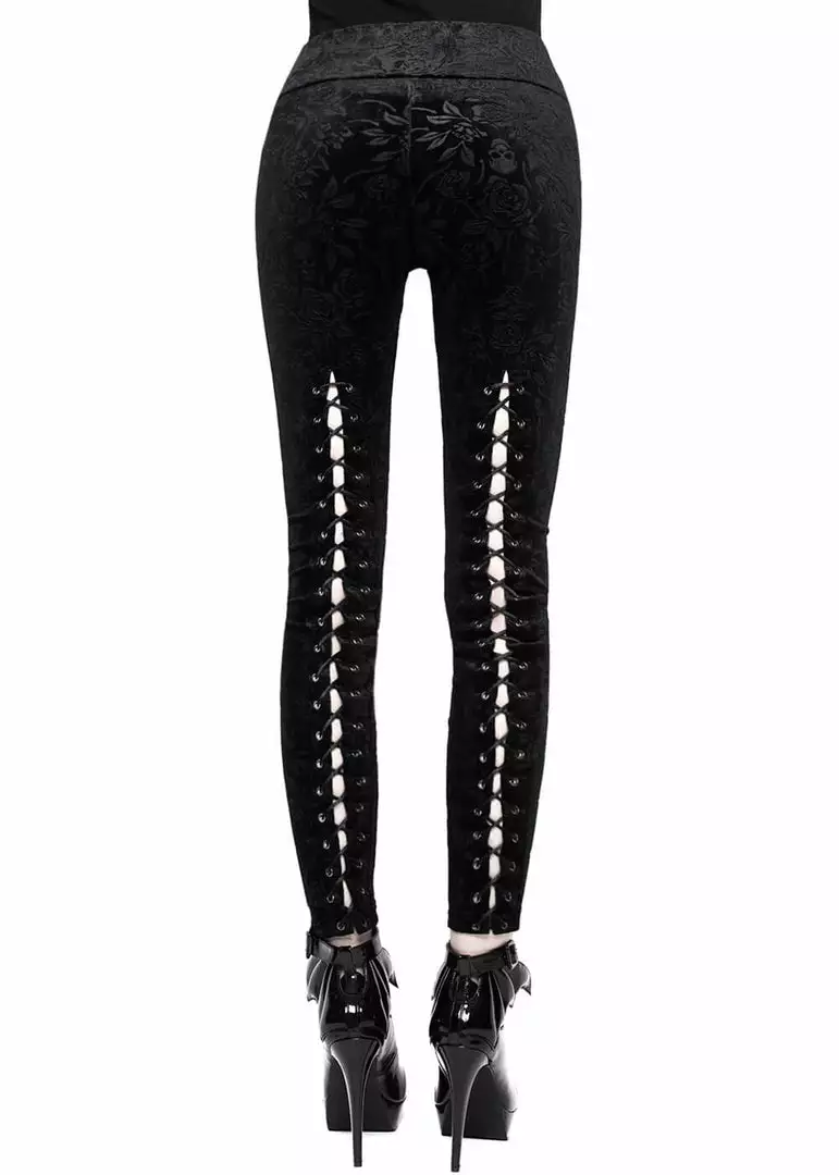 Killstar Bite Me Velvet Leggings Black 3 Killstar Bite Me Velvet Leggings Black