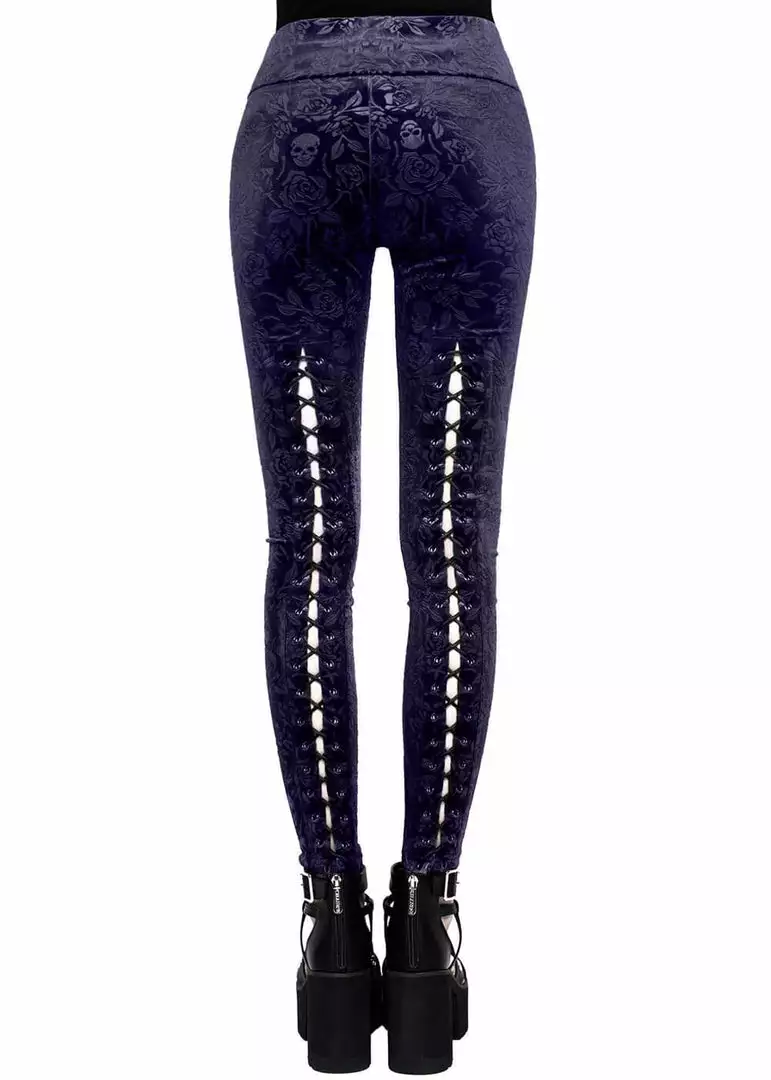 New In Killstar Bite Me Velvet Leggings Plum 6 New In Killstar Bite Me Velvet Leggings Plum