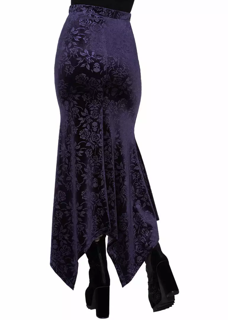 Killstar Roses Are Dead Velvet Maxi Skirt Plum New In 6 Killstar Roses Are Dead Velvet Maxi Skirt Plum New In