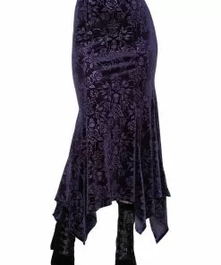 Killstar Roses Are Dead Velvet Maxi Skirt Plum New In 8 Killstar Roses Are Dead Velvet Maxi Skirt Plum New In
