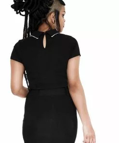 Killstar Dead Dawn Skull Crop Top Black