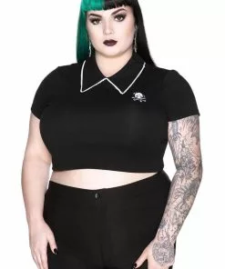 Killstar Dead Dawn Skull Crop Top Black