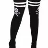 Killstar Crusher Skull Over The Knee Socks Black