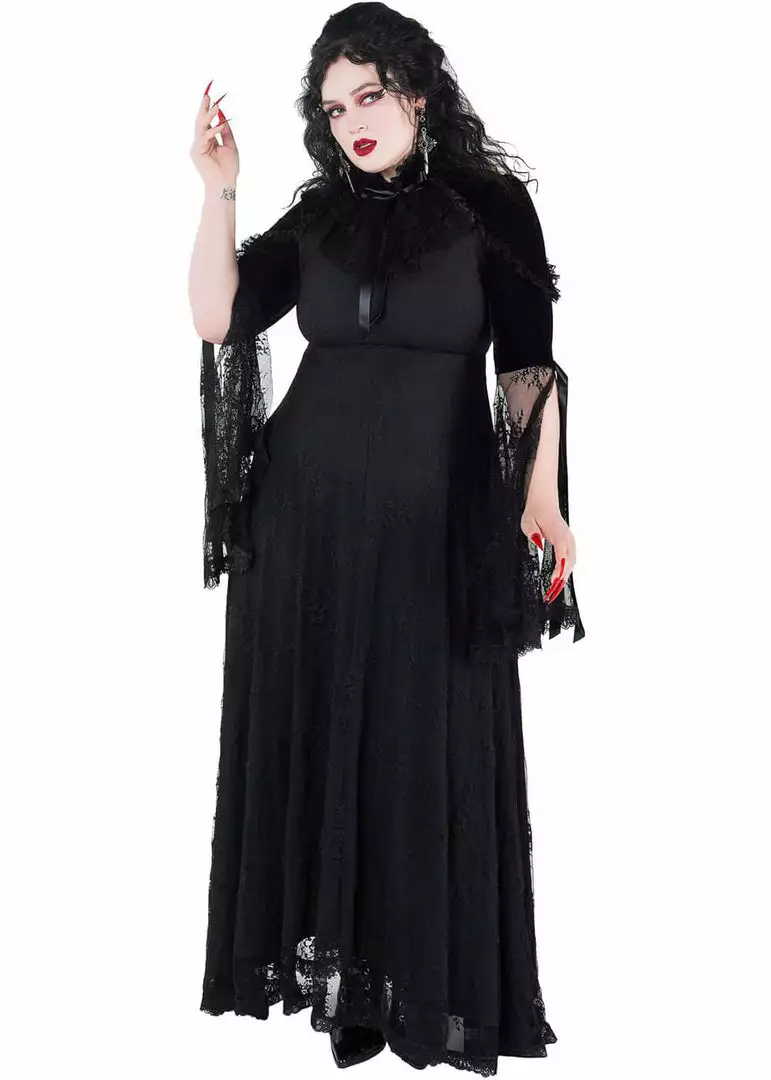 Killstar Countess Lace Maxi Dress Black 6 Killstar Countess Lace Maxi Dress Black