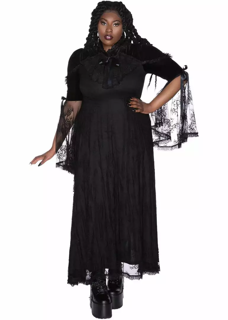 Killstar Countess Lace Maxi Dress Black 7 Killstar Countess Lace Maxi Dress Black