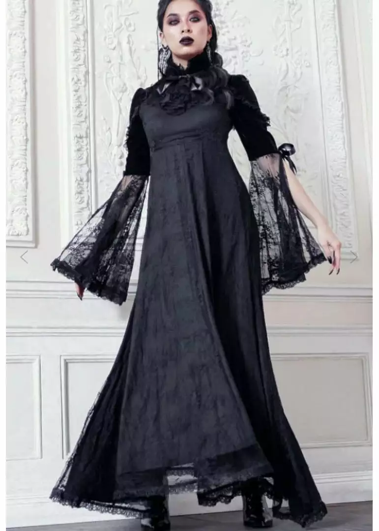 Killstar Countess Lace Maxi Dress Black 3 Killstar Countess Lace Maxi Dress Black
