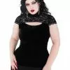 New In Killstar Eternally Yours Keyhole 40's Top Black