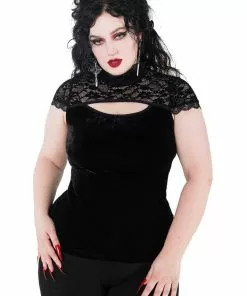 New In Killstar Eternally Yours Keyhole 40's Top Black