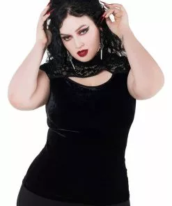 New In Killstar Eternally Yours Keyhole 40's Top Black