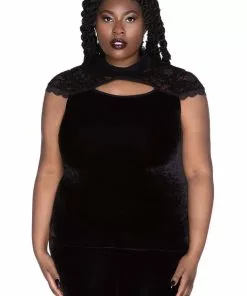 New In Killstar Eternally Yours Keyhole 40's Top Black