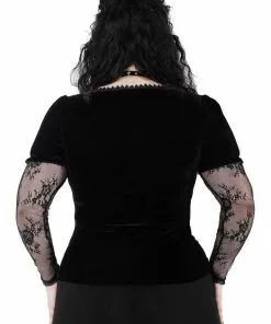 Killstar Spirit Bound Velvet Lace Top Black 9 Killstar Spirit Bound Velvet Lace Top Black