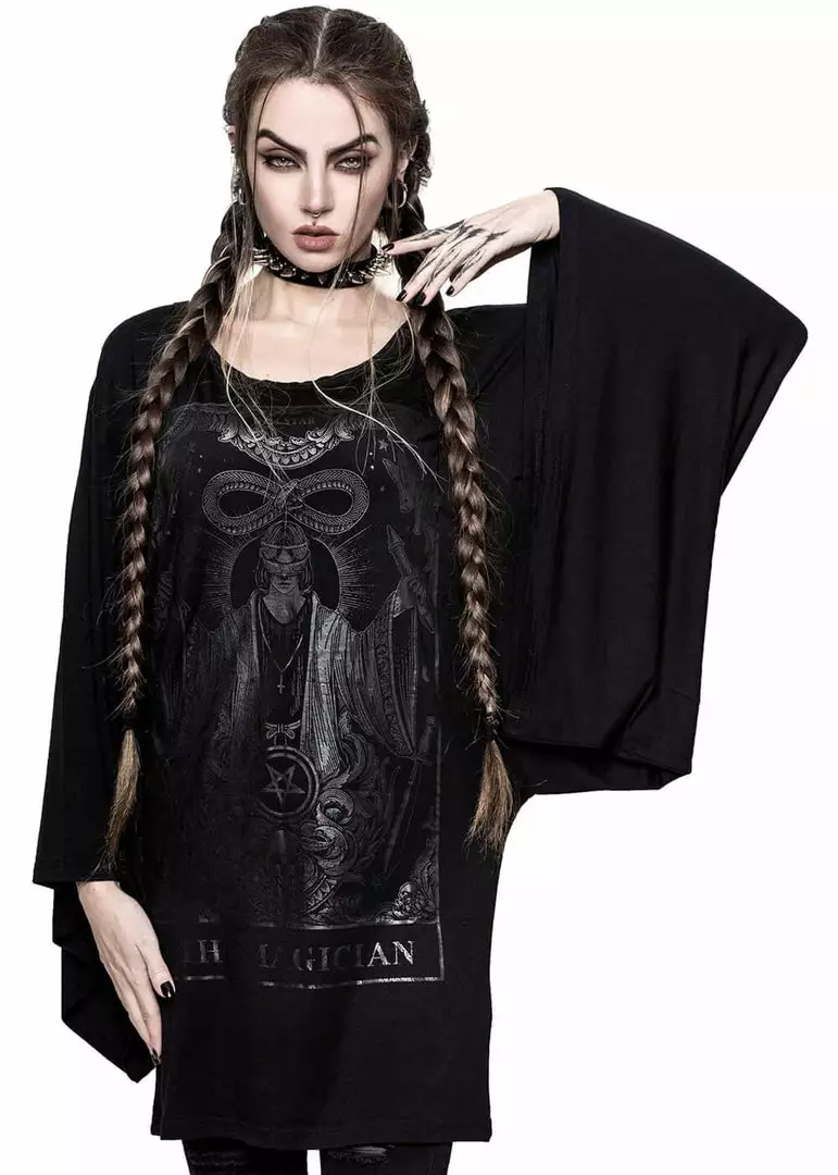 Killstar Magician Kimono Tunic T-Shirt Black 3 Killstar Magician Kimono Tunic T-Shirt Black
