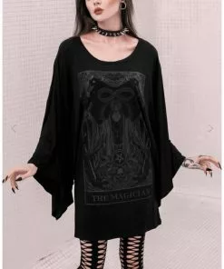 Killstar Magician Kimono Tunic T-Shirt Black