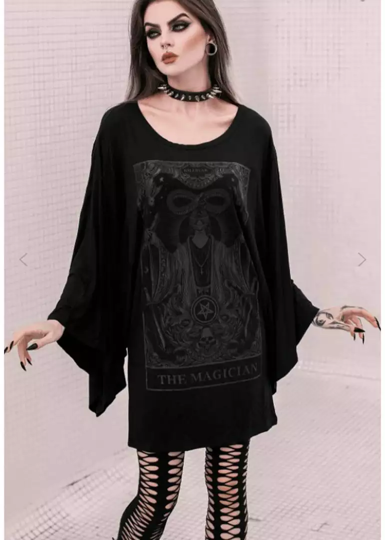 Killstar Magician Kimono Tunic T-Shirt Black 4 Killstar Magician Kimono Tunic T-Shirt Black