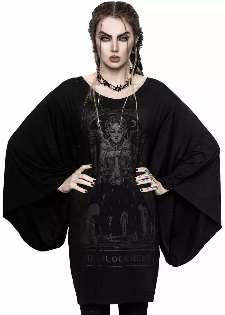 Killstar Judgement Kimono Tunic T-Shirt Black 3 Killstar Judgement Kimono Tunic T-Shirt Black