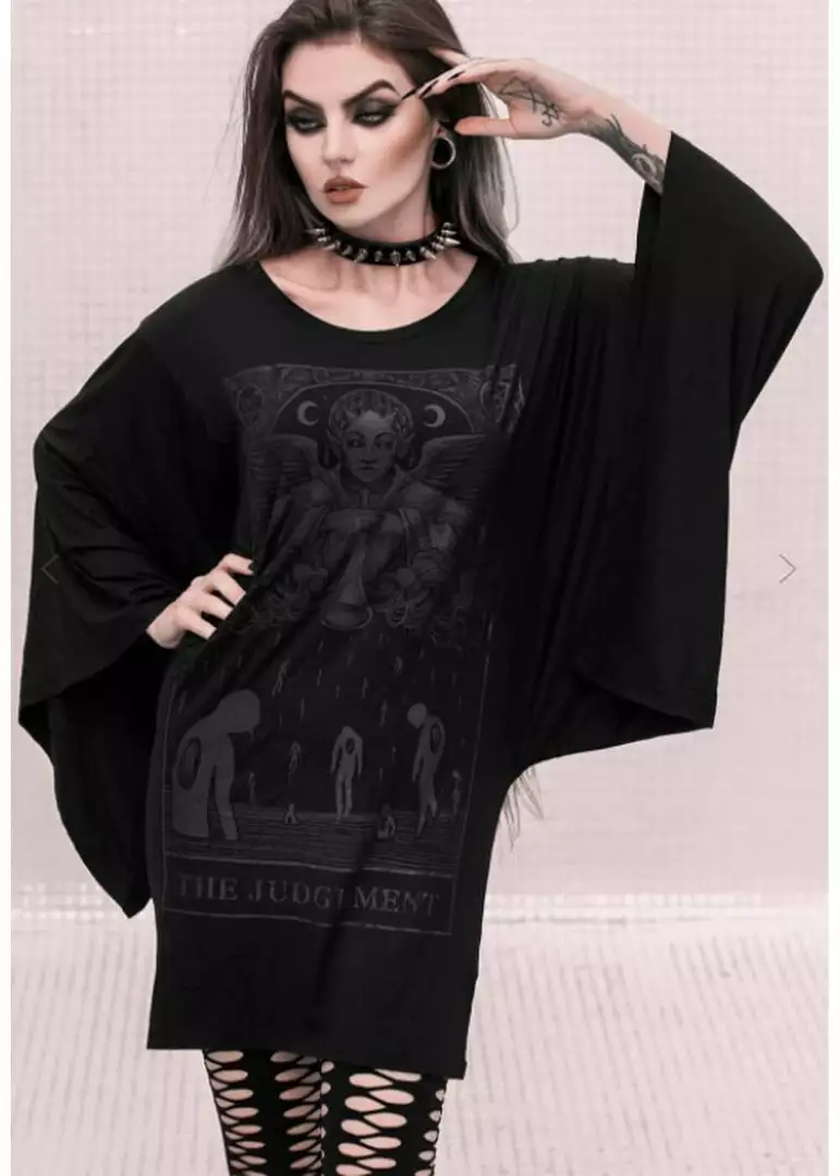 Killstar Judgement Kimono Tunic T-Shirt Black 5 Killstar Judgement Kimono Tunic T-Shirt Black